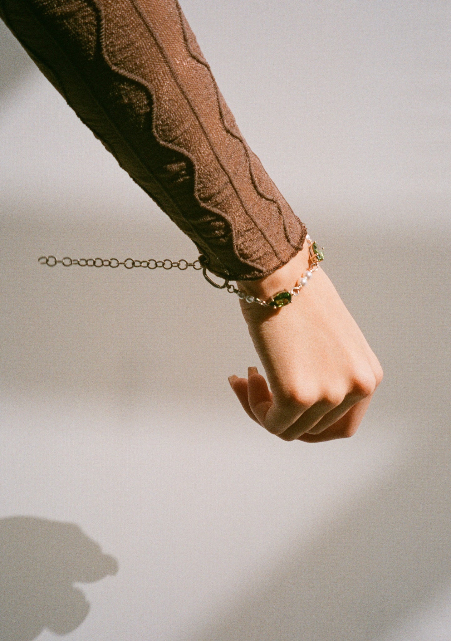 leaf pearl wristlet